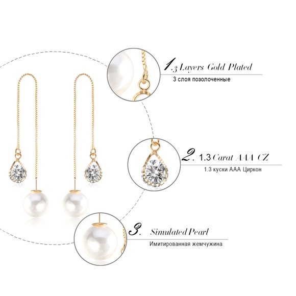❤️4 for $20 Sale❤️ Pearl CZ Earrings - Picture 3 of 6